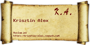 Krisztin Alex névjegykártya